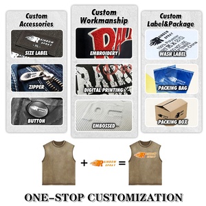 Мужская трикотажная ретро-майка без рукавов свободного кроя с стразами от производителя уличной одежды Rainbow Spray Premium - Product Image 6