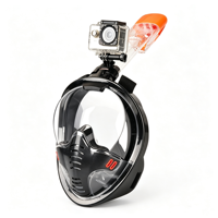 Masker Snorkel Full Face HD Anti-Kabut Anti-Bocor Saluran Pernapasan Terpisah dengan Bracket Dudukan Kamera GoPro Grosir Pabrik OEM