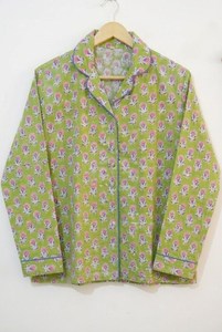 Conjunto de Pijamas de Algodón con Estampado Floral para Mujer, Manga Larga, Cuello Camisero, Ropa de Dormir Suave e Informal, Lavable a Máquina - Product Image 2