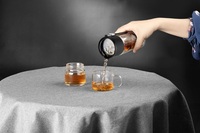 Bouteille d'eau en verre borosilicate à double paroi transparente de 238 ml, écologique, certifiée CE, avec infuseur en acier inoxydable pour thé – Vente en gros
