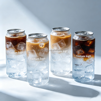 Bocal en plastique PET de haute qualité avec anneau de traction pour canettes de café, soda, bière, jus et autres boissons – Transparent et souple