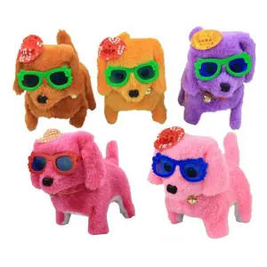 Vendita calda divertente voce simpatico cane farcito giocattoli elettrici animali che camminano giocattoli di peluche per bambini