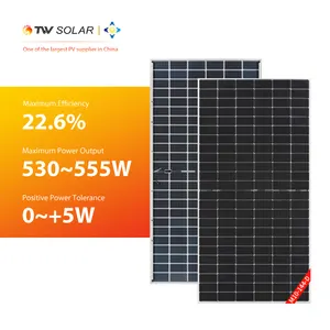 TW Hot Sell Fast Charging Cheap Paneles Solares Costo 530w 535w 540w 545w 550w 555 Watts Bifacial Pv Module Solar Panels