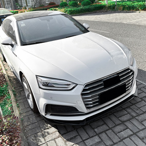 Audi A5 S5 F5 2017-2020 Front Lip Spoiler Matte Piano Black Carbon Fiber Texture Tuning Style Small Surround Kit - Product Image 1