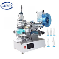 Machine d'étiquetage semi-automatique Gubek GK-1440 pour bouteilles coniques, bouteilles coniques ou gobelets.