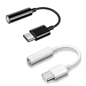 유형 C ~ 3.5mm 어댑터 3.5mm 잭 헤드폰 AUX 어댑터 USB C 오디오 Aux 케이블 3.5 오디오 변환기 케이블