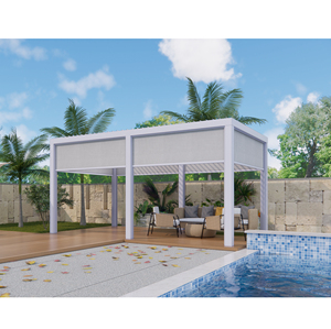 <span class=keywords><strong>Pergola</strong></span> extérieure réglable en alliage d'<span class=keywords><strong>aluminium</strong></span> avec lames orientables, imperméable, pour jardin, patio, cour, utilisation multi-scènes - Product Image 1