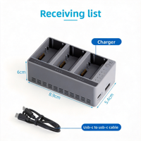 Hub Pengisian Daya Cepat 100W 3-Port untuk DJI Mini 4 Pro/3/3 Pro Drone Bahan ABS Portabel Aman Tahan Lama Pengisian Cepat