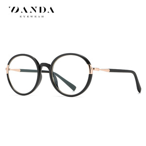 Lunettes anti-lumière bleue DANDA à monture ronde en acétate, lunettes de mode pour femmes TJ881 - Product Image 5