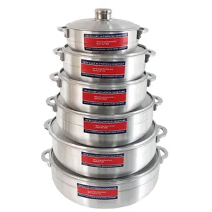 Manufacture Wholesale 6 Pcs 20-36cm Aluminium Cookware Sets Cooking Pot Set Aluminum Pot Set Cookware