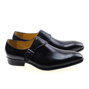 High-quality Handmade Genuine Leather Men's Pointed Toe Buckle Dress Shoes Oxford Loafers Cocktail Shoes Autumn Party Shoes - Product Image 6
