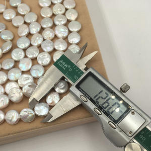 ไข่มุกธรรมชาติสไตล์บาร็อคเกรด AA ขนาด16นิ้วทรงหลวมรูปเหรียญ12-14มม. - Product Image 5