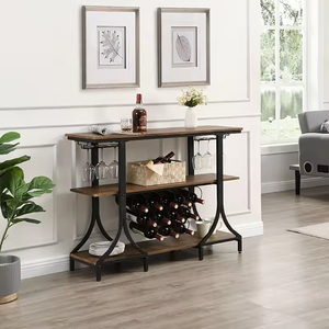 โต๊ะวางไวน์เหล็กแบบพกพา Addreen สำหรับวางมุมห้องนั่งเล่น เฟอร์นิเจอร์ทนทาน ดีไซน์โบราณ - Product Image 4