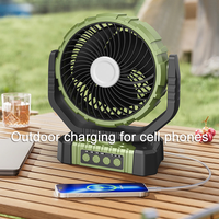Ventilateur de bureau extérieur portable électrique à batterie Ventilateur de camping rechargeable portable unique avec lumière LED