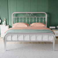Cadre de lit en acier inoxydable moderne minimaliste 304 #2x1.5m 5 poutres de lit assorties économique Simple King & Single Bed Board Apartments