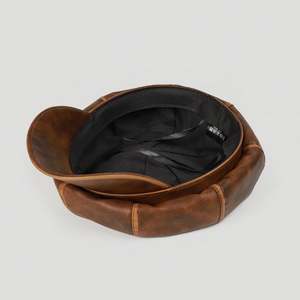 Béret en cuir PU vieilli style vintage pour homme et femme, collection automne-hiver 2025 – Casquette gavroche décontractée rétro à 8 panneaux - Product Image 6