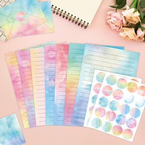 160 pièces aquarelle transfrontalière créative artistique papeterie écriture ensemble pour noël <span class=keywords><strong>anniversaire</strong></span> <span class=keywords><strong>invitation</strong></span> lettres papier - Product Image 1