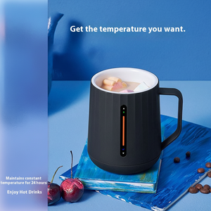 Meilleur gobelet à café en acier inoxydable chauffant Contrôle de la température Fonctionnalités activées par application Utilisation domestique électronique Isolation thermique 24 heures - Product Image 1