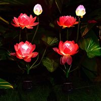 Bahçe peyzaj dekorasyon için LED IP65 su geçirmez küçük güneş Lotus çiçek ışık