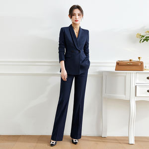 Traje gris femenino de alta calidad para otoño e invierno, elegante y grueso, para entrevistas de entrevistas de trabajo, gerente de hotel, funcionaria, vestido formal de negocios. - Product Image 4