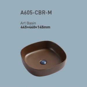 Lavabo de Cerámica Mate Redondo para Encimera CR Art Basin A606-CBR-M 545x410x140mm - Product Image 4