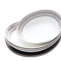 Service de vaisselle en porcelaine fine de Tangshan, assiettes rondes, ensemble d'assiettes à dîner pour la maison, l'hôtel, coffret cadeau