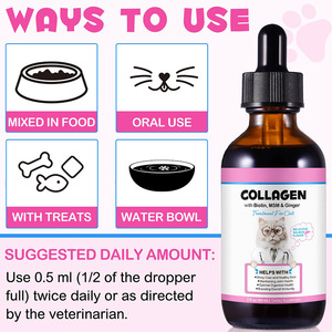 Gouttes liquides de collagène pour chat avec biotine, MSM et gingembre, saveur saumon, 2 fl oz - Product Image 6