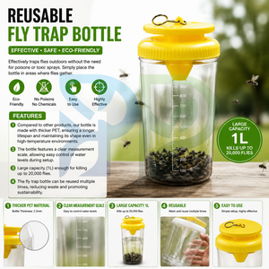 Reusable Outdoor Fly Trap Bottle Eco Friendly Fly Catcher No Poison Fly <strong>Killer</strong> for Garden Farm Patio Pest Control OEM - Product Image 1