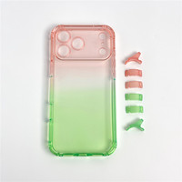 Coque de téléphone antichoc à dégradé de couleurs pour iPhone 18 17 16 15 Pro Max, avec pare-chocs d'angle détachable, en TPU transparent et PC, protection intégrale