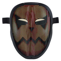 Masque facial LED programmable en PVC et silicone, rechargeable par Bluetooth, contrôlé par application, pour fête rave DIY, Halloween