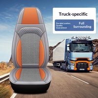 Housses de siège de camion classiques en cuir litchi à couverture intégrale pour grands tracteurs, camions à benne basculante, poids lourds, poids moyens, toutes saisons