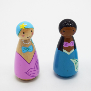 Juego <span class=keywords><strong>de</strong></span> Muñecas <span class=keywords><strong>de</strong></span> Madera con Pinzas, 4 Muñecas <span class=keywords><strong>de</strong></span> <span class=keywords><strong>Sirena</strong></span> Pintadas, Recuerdos <span class=keywords><strong>de</strong></span> Madera, Regalos - Product Image 3