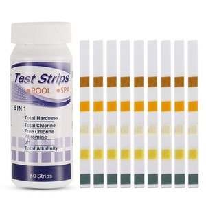 Tiras Reactivas 5 en 1 <span class=keywords><strong>para</strong></span> Piscinas y Spas, 50 Unidades, Resultados Rápidos, Dureza Total, <span class=keywords><strong>Cloro</strong></span> Libre/Bromo, pH 6.2-8.4 - Product Image 6