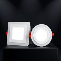 Nouvelle conception, éclairage de plafond intérieur puissant, encastré, 3W 6W 12W 18W, panneau lumineux LED carré rond RGB
