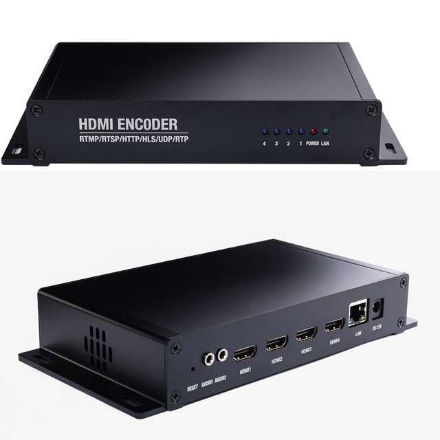 Quad Channel ProVideo for H.265 1080P HD Live Streaming Encoder with for Input AC3/AAC Audio 32kbps-32Mbps Bitrate