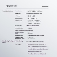 Boîtier de PC de bureau Golden Field Qingyao Lite flambant neuf, gestion des câbles intégrée, côtés entièrement transparents, refroidissement liquide 360°, gaming ATX