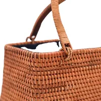 Hohe Qualität Beste Verkäufer frauen Gewebt Bambus Handtasche Ideen Strand Stroh Tasche Einkaufstasche Tasche Natürliche Materialeco-Freundliche