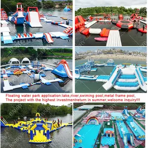Fabricante de equipamentos aquáticos para mar, curso de obstáculos flutuante, grandes parques aquáticos infláveis, parque aquático no verão