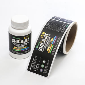 Adesivo pet material químico suplemento medicina pílula rolo garrafa etiqueta etiqueta vitamina rótulos - Product Image 1