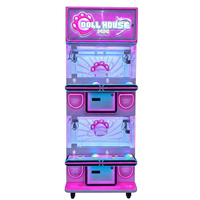 Machine à griffes à deux étages rose avec LED, jeu d'arcade à monnayeur pour attraper des prix, garantie 1 an, version espagnole, pour parcs d'attractions et centres commerciaux