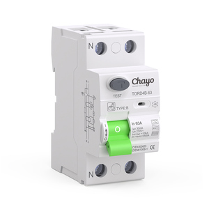 เบรกเกอร์ป้องกันไฟรั่วชนิด B รุ่น Chayo 2P 63A 30mA 10KA แบบราง Din สำหรับแท่นชาร์จรถยนต์ไฟฟ้า EV - Product Image 1