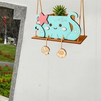 Supports de plantes suspendus en bois découpés au laser en forme d'animaux, pour enfants, pour jardinières et pots de fleurs