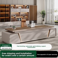 Bureau de direction LBZ-170X, nouveau modèle 2026, bureau de direction en métal haut de gamme avec armoire de rangement, luxe léger premium pour les présidents