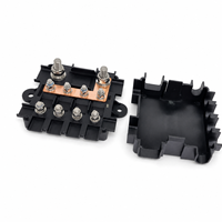 Boîtier de distribution d'alimentation 12V 4 voies avec porte-fusibles MIDI et bloc de fusibles MEGA, barre omnibus en cuivre pour VR, marine, automobile