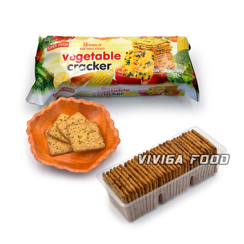 Barato saudável halal 9 tipos de sabores vegetais Deliciosos Biscoitos cracker