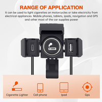Cargador de teléfono celular de motocicleta USB dual Tipo-C un puerto USB y encendedor para motocicleta