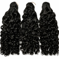 Cheveux humains bouclés naturels birmans pour crochet, nœuds invisibles, mèches pré-bouclées, couleur naturelle, tresses bohèmes