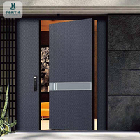 Porte d'entrée de sécurité de luxe moderne en aluminium moulé, pivotante, insonorisée, sur mesure, pour appartement et villa américaine