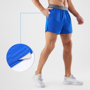 Pantalones cortos de entrenamiento para hombre sin costuras de alto rendimiento para ejercicios en casa con bolsillos con cremallera - Product Image 6