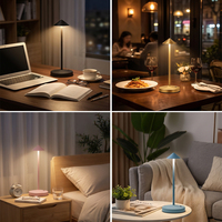 Lampe de table LED rechargeable sans fil, à intensité variable par toucher, en forme de parapluie, portable, pour chambre, restaurant, bar, décoration intérieure